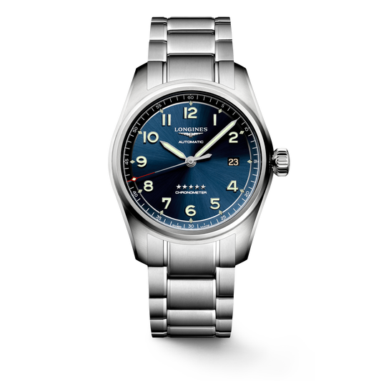 Longines Spirit 40.00 mm Sunray blue Stainless steel L38104936 L3.810.4.93.6 front view