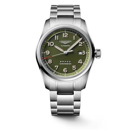 Longines Spirit 42.00 mm Green matt Stainless steel L38114036 L3.811.4.03.6 front view