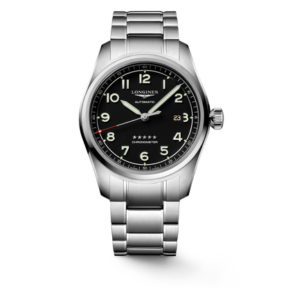 Longines Spirit 42.00 mm Black matt Stainless steel L38114536 L3.811.4.53.6 front view