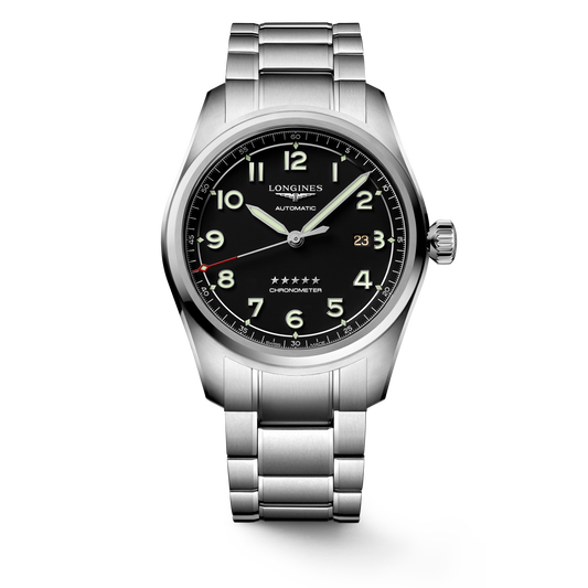 Longines Spirit 42.00 mm Black matt Stainless steel L38114536 L3.811.4.53.6 front view