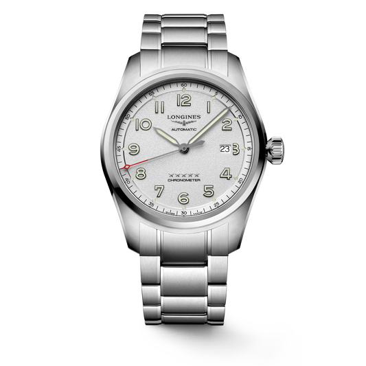 Longines Spirit 42.00 mm Opaline Ivory Stainless steel L38114736 L3.811.4.73.6 front view