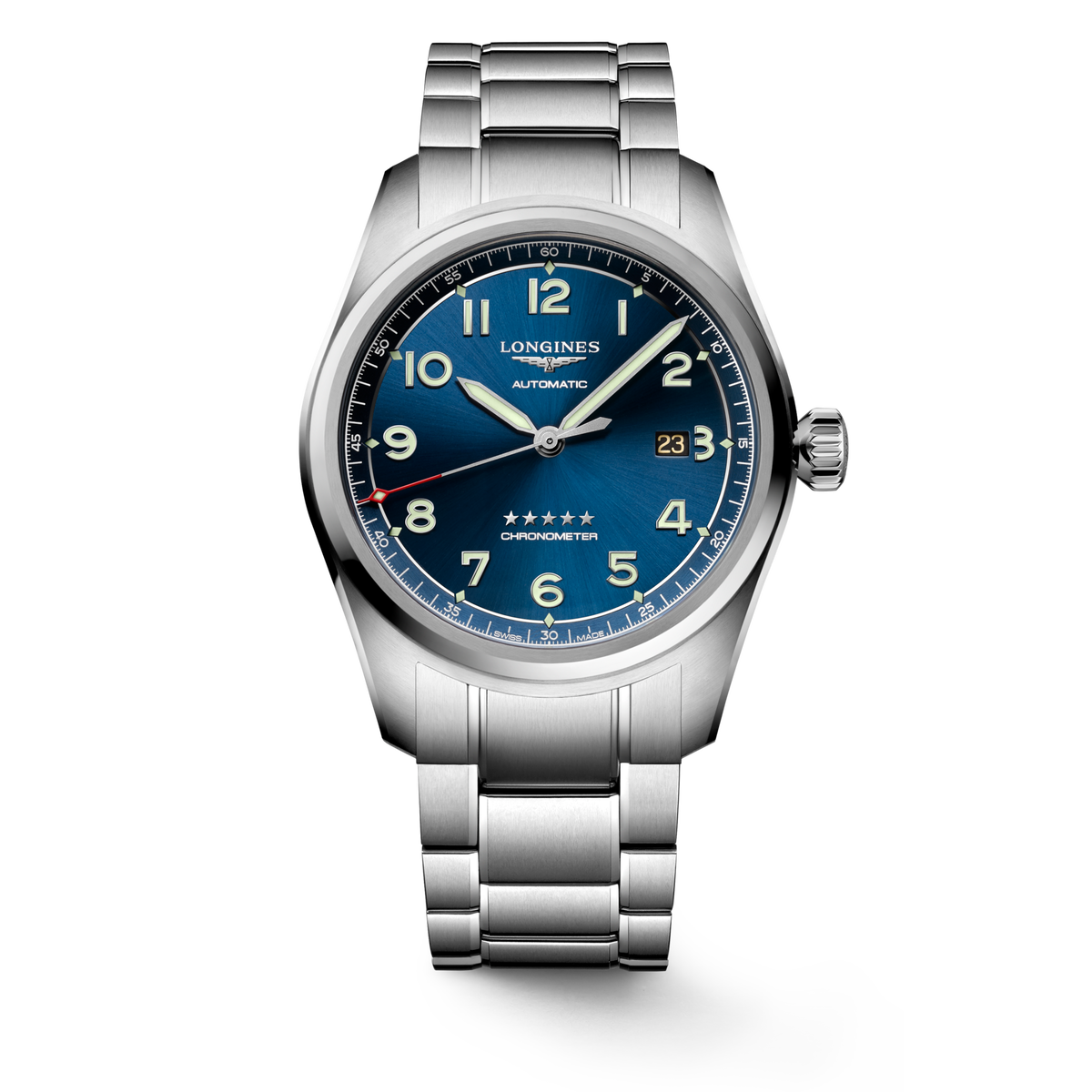 Longines Spirit 42.00 mm Sunray blue Stainless steel L38114936 L3.811.4.93.6 front view