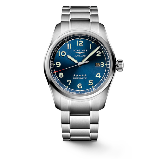 Longines Spirit 42.00 mm Sunray blue Stainless steel L38114936 L3.811.4.93.6 front view