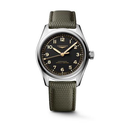 Longines Spirit Pilot 39.00 mm Black matt Stainless steel L38094539 L3.809.4.53.9 front view