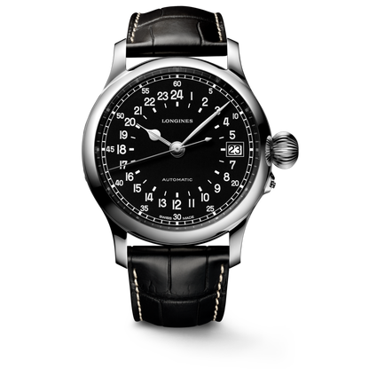 Longines Twenty-Four Hours 47.50 mm Black matt Stainless steel L27514534 L2.751.4.53.4 front view
