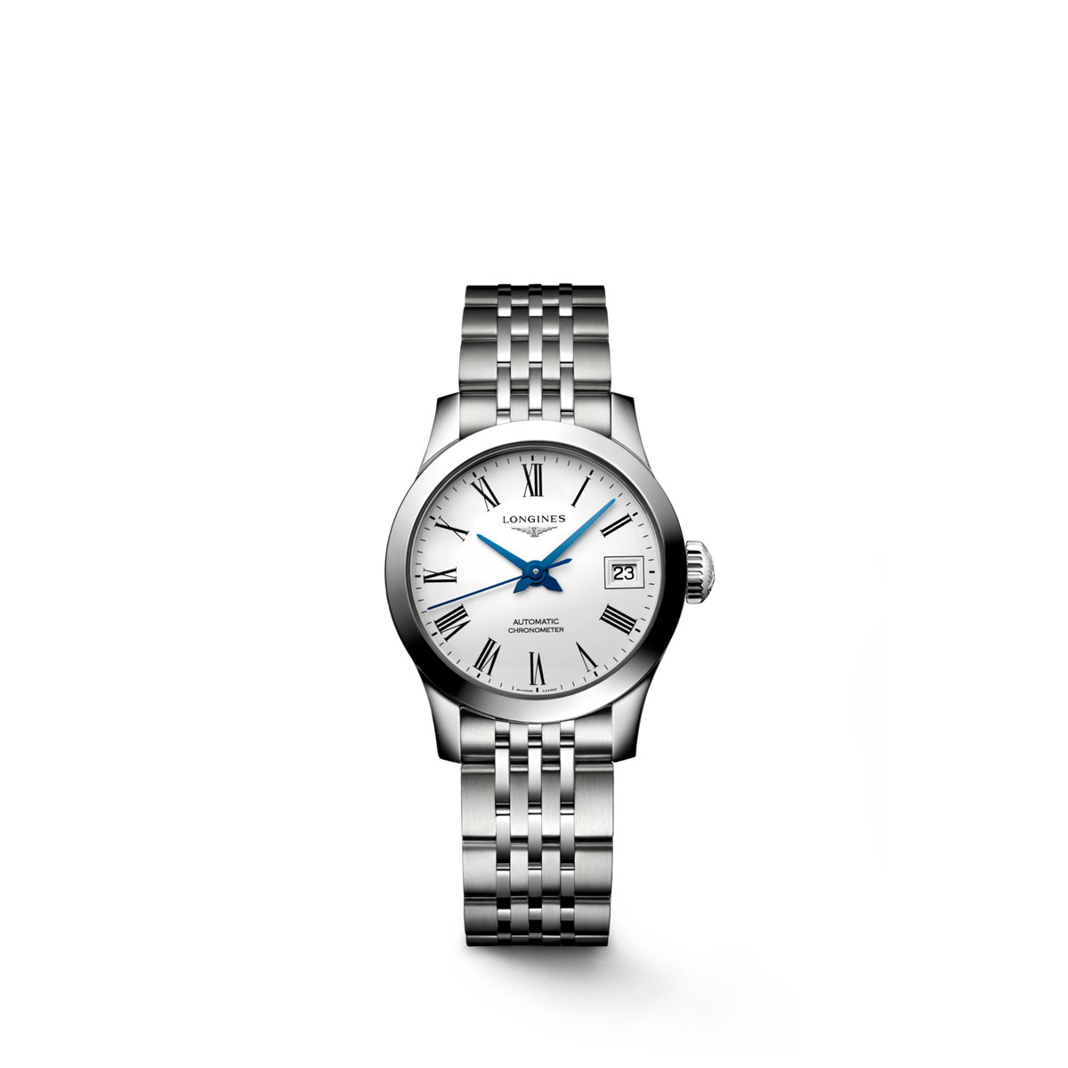 Record 26.00 mm White matt Stainless steel L23204116 L2.320.4.11.6 front view