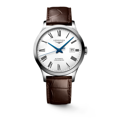 Record 40.00 mm White matt Stainless steel L28214112 L2.821.4.11.2 front view