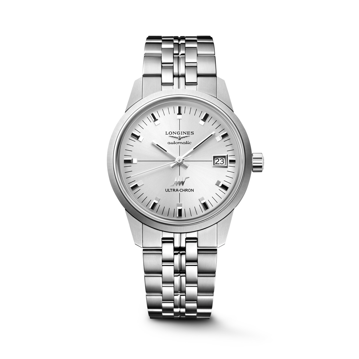 Ultra-Chron Classic 37.00 mm Sunray silver Stainless steel L25374726 L2.537.4.72.6 front view