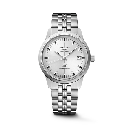 Ultra-Chron Classic 37.00 mm Sunray silver Stainless steel L25374726 L2.537.4.72.6 front view