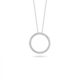 ROBERTO COIN 18K GOLD SMALL DIAMOND CIRCLE PENDANT