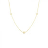 ROBERTO COIN 18K GOLD NECKLACE WITH 3 DIAMOND STATIONS - 18K YELLOW GOLD