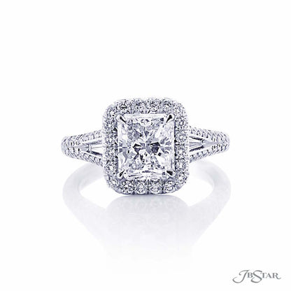 JB Star Platinum Halo Engagement Ring