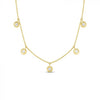ROBERTO COIN 18K FIVE DIAMOND DROP STATION NECKLACE - 18K YELLOW GOLD