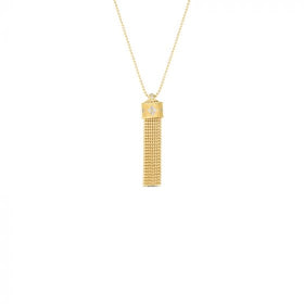 ROBERTO COIN 18K PRINCESS TASSEL PENDANT ON 33'' CHAIN W. DIAMOND ACCENT - 18K YELLOW GOLD