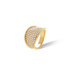 Marco Bicego Lunaria Collection 18K Yellow Gold and Diamond pave Small Ring