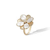 Marco Bicego Petali Collection 18K Yellow Gold and Mother of Pearl Small Flower Ring