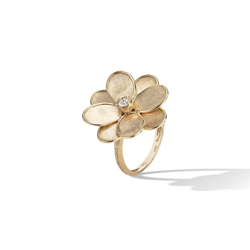 Marco Bicego Petali Collection 18K Yellow Gold and Diamond Small Flower Ring