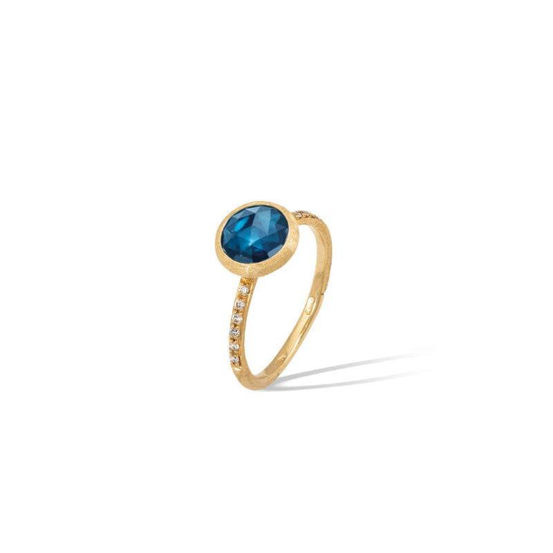 Marco Bicego Jaipur Color Collection 18K Yellow Gold Gemstone and Diamond Stackable Ring