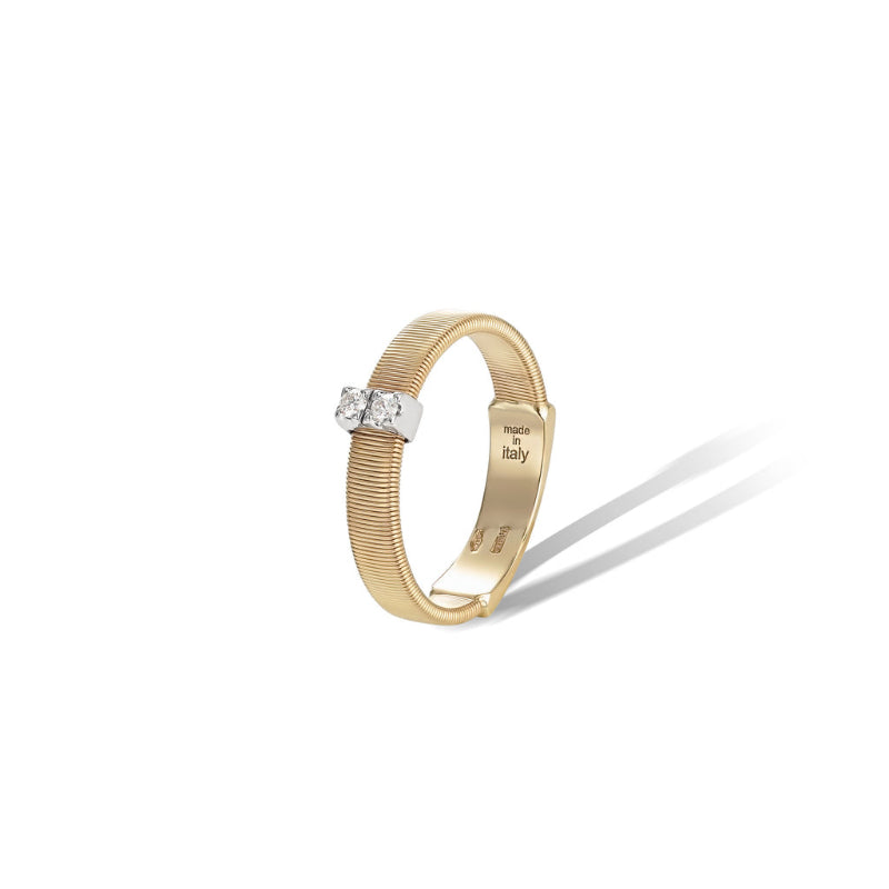 Marco Bicego Masai Collection 18K Yellow Gold and Diamond Single Row Ring