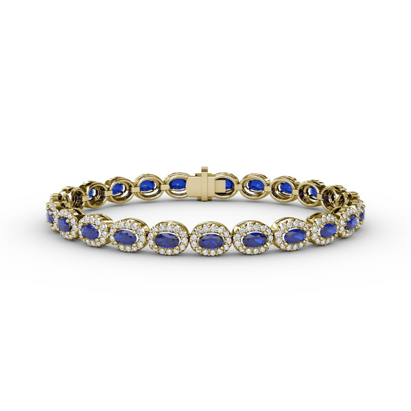 Fana Striking Oval Sapphire and Diamond Bracelet