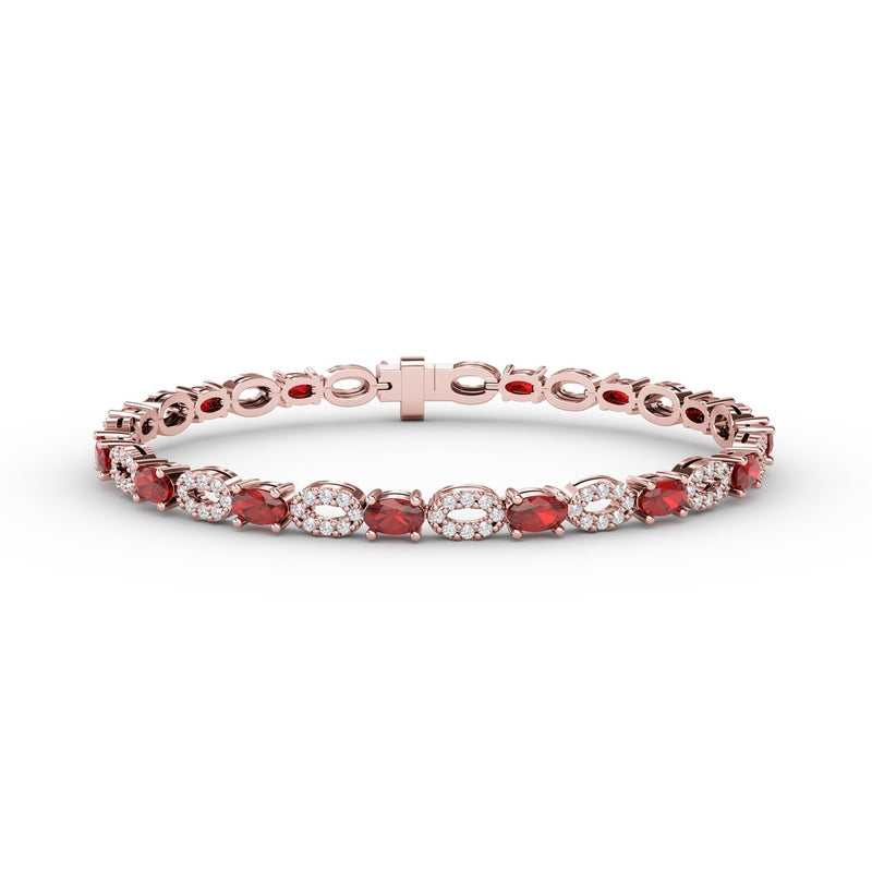 Fana Interchanging Ruby and Diamond Bracelet