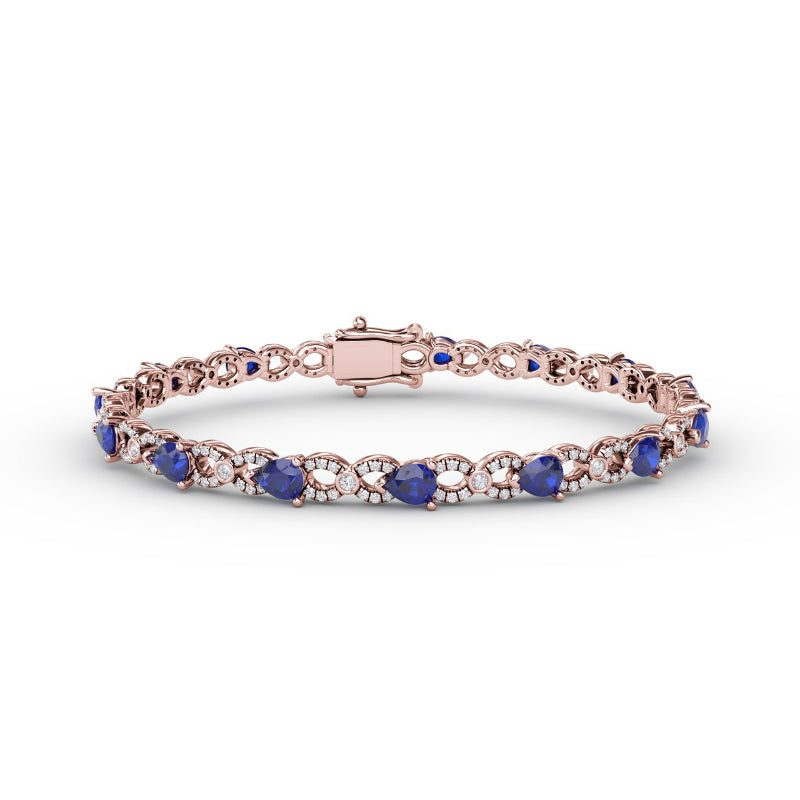 Fana Sapphire and Diamond Pear Shape Bracelet