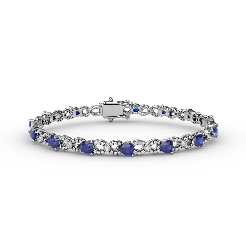 Fana Sapphire and Diamond Pear Shape Bracelet