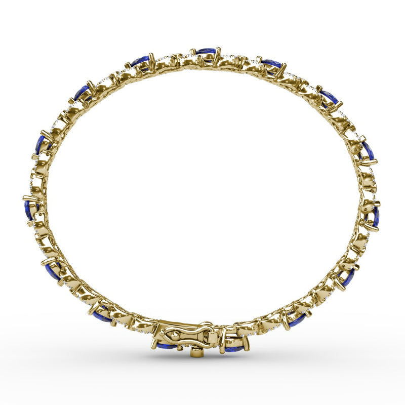 Fana Sapphire and Diamond Pear Shape Bracelet