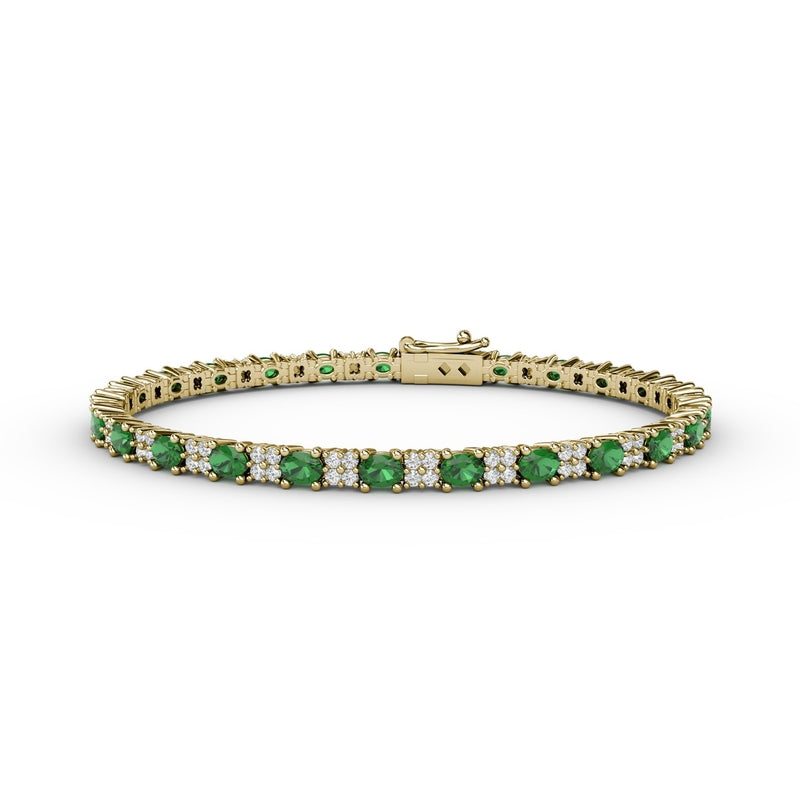 Fana Alternating Emerald and Diamond Bracelet