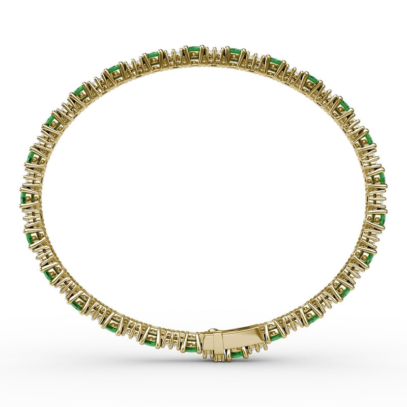 Fana Alternating Emerald and Diamond Bracelet