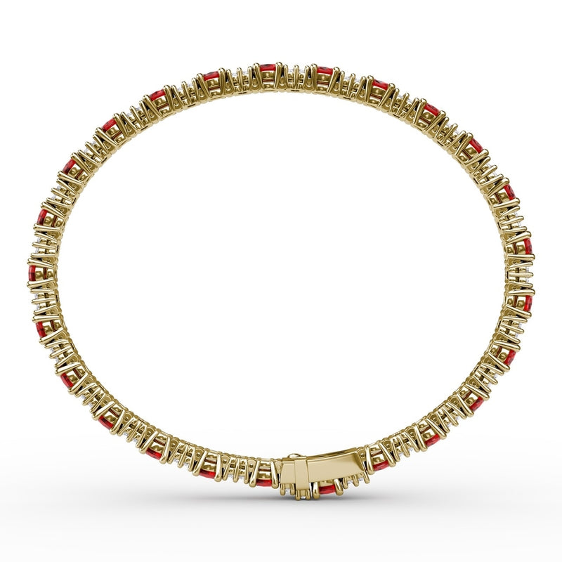 Fana Alternating Ruby and Diamond Bracelet