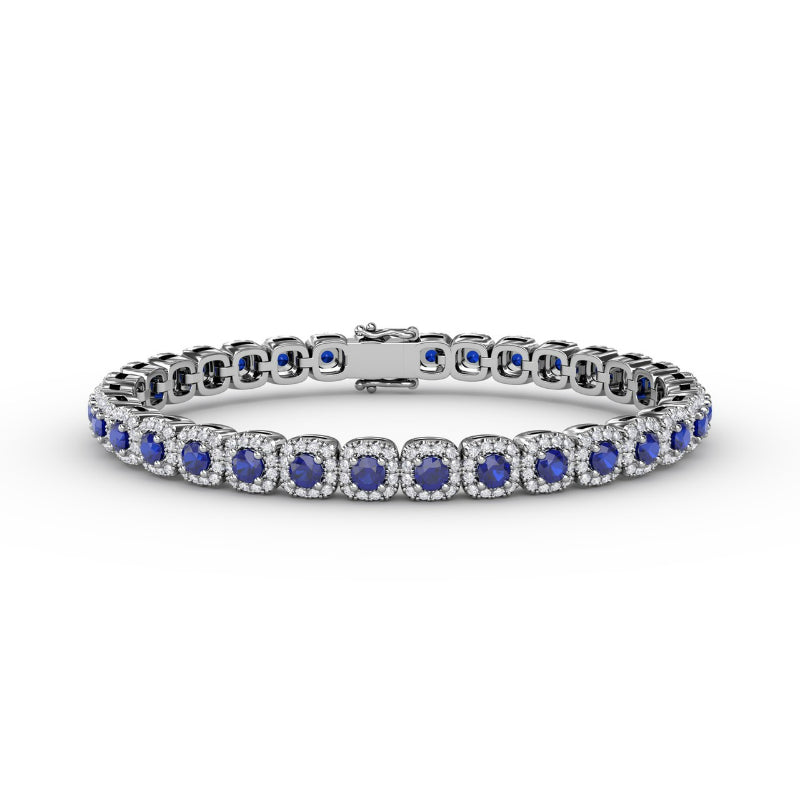 Fana Cushion Cut Sapphire and Diamond Bracelet