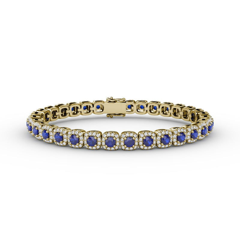 Fana Cushion Cut Sapphire and Diamond Bracelet