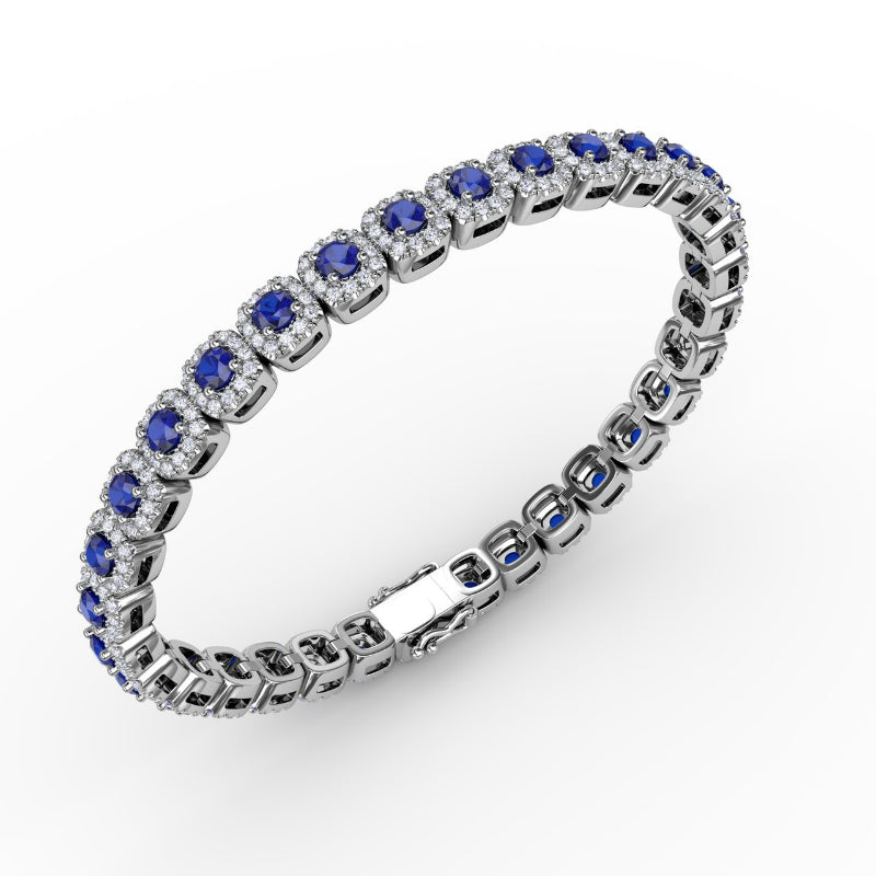 Fana Cushion Cut Sapphire and Diamond Bracelet