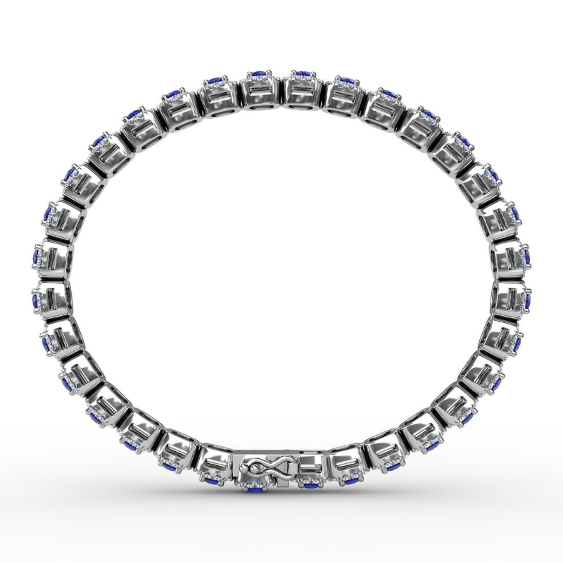 Fana Cushion Cut Sapphire and Diamond Bracelet