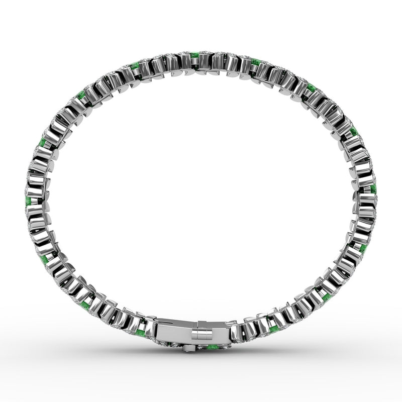 Fana Wave Emerald and Diamond Bracelet