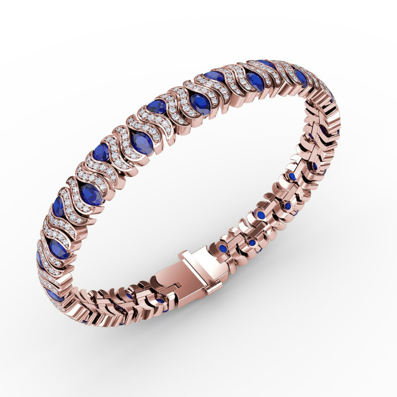 Fana Wave Sapphire and Diamond Bracelet