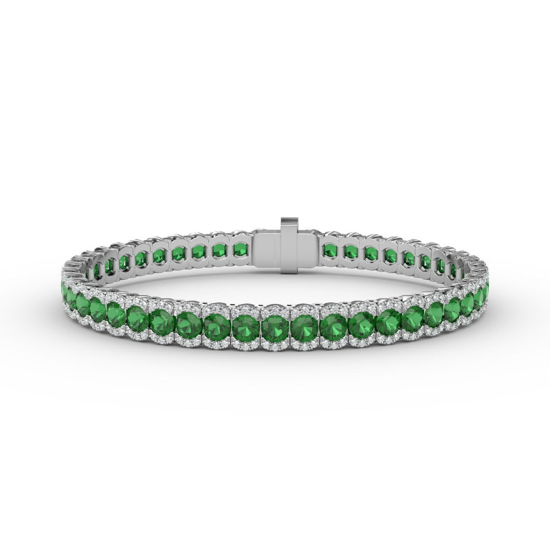 Fana Brilliant in Green Emerald and Diamond Bracelet