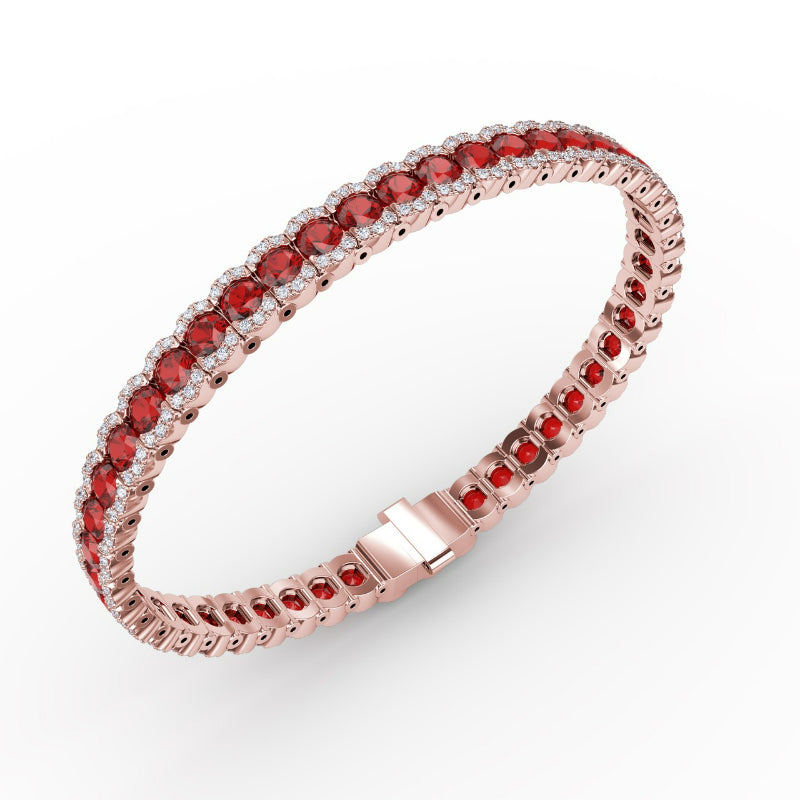 Fana Brilliant in Red Ruby and Diamond Bracelet