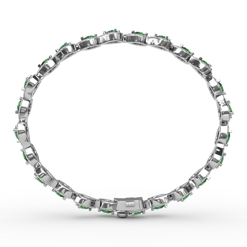 Fana Decorated Emerald and Diamond Bracelet