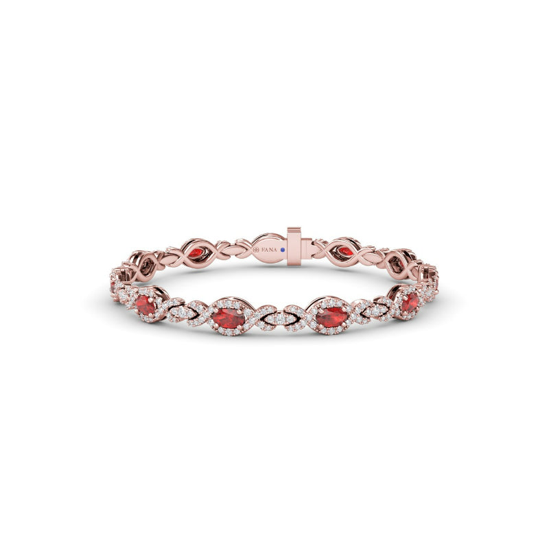 Fana Love Knot Ruby and Diamond Bracelet