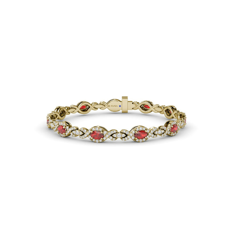 Fana Love Knot Ruby and Diamond Bracelet