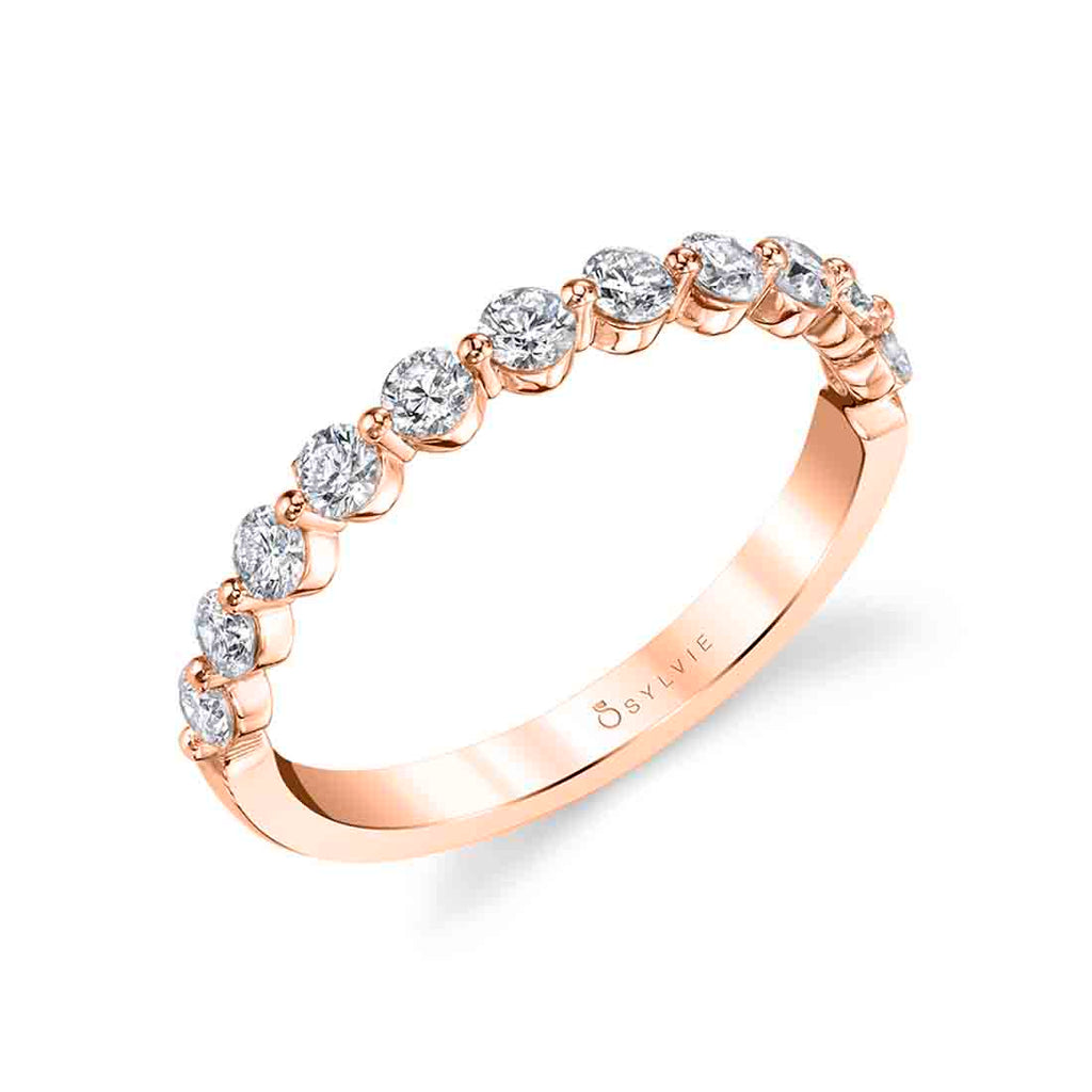 Stackable wedding band 18k Gold Rose