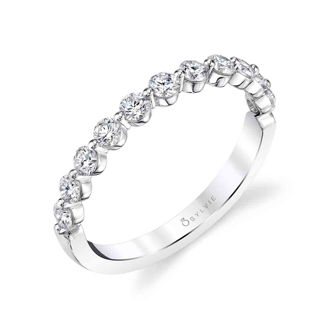 Sylvie Stackable wedding band Platinum White