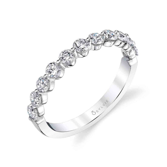 Sylvie Stackable wedding band 14k Gold White