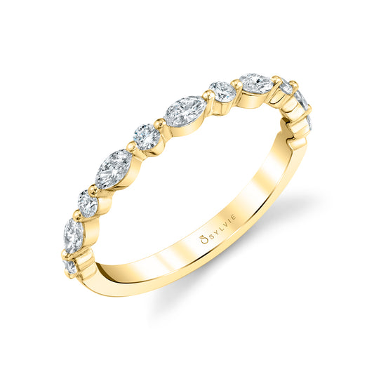 Sylvie Stackable wedding band 14k Gold Yellow