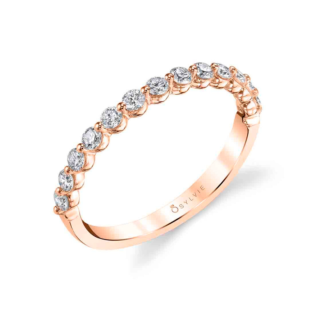 Stackable wedding band 18k Gold Rose