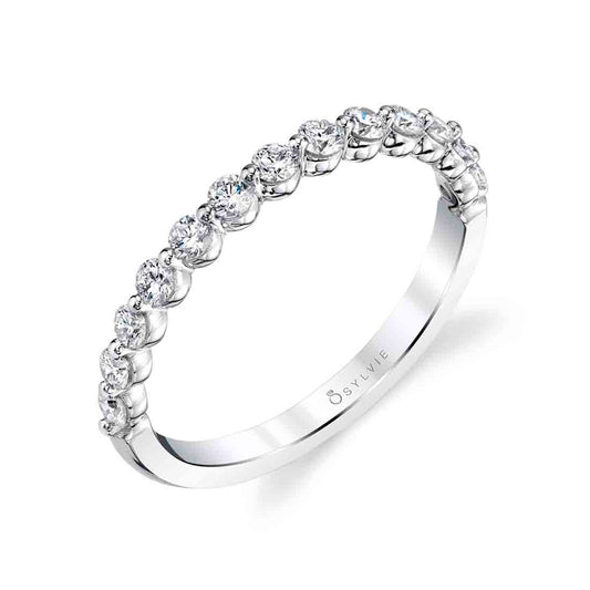 Sylvie Stackable wedding band 14k Gold White