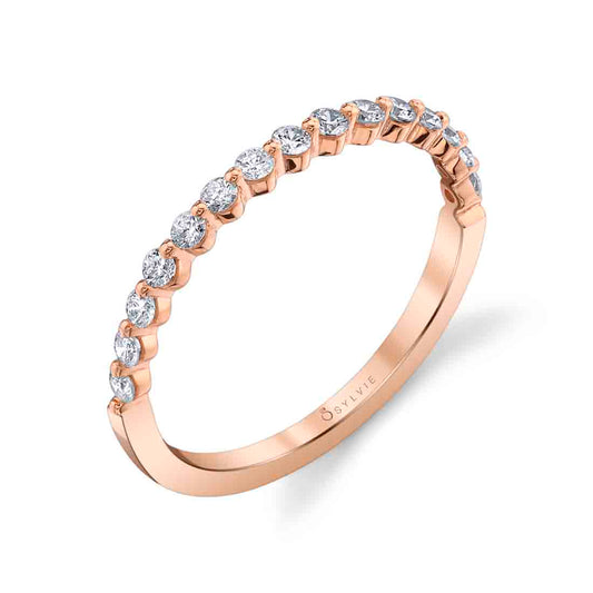 Sylvie Stackable Wedding Band - Cerise 14k Gold Rose