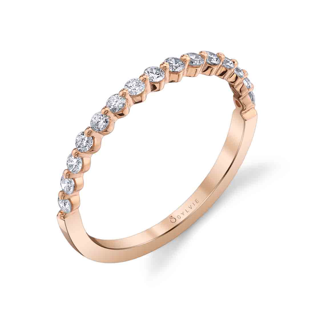 Sylvie Stackable Wedding Band - Cerise 18k Gold Rose